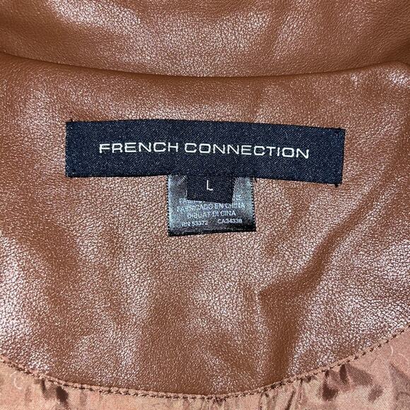 French Connection Faux Leather Moto Jacket Size L - New - Picture 9 of 12